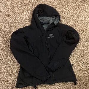 Arc'teryx Women's Black Hooded Softshell Jacket with Logo